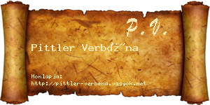 Pittler Verbéna névjegykártya